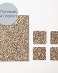 Beach Clean Rectangle Placemats and Coasters Bundle | Table S/4