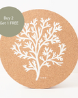 Cork Max Placemats | Coral | 3 Sets for 2