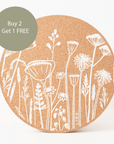 Cork Max Placemats | Flowers | 3 Sets for 2