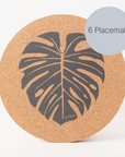 Cork Max Placemats | Monstera | 3 Sets for 2