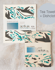 Tea Towel and matching Dishcloths | Swimming Penguin