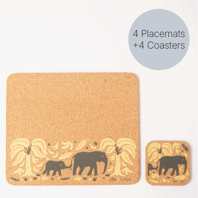 Set of 4 Placemats and matching Coasters | Giraffes