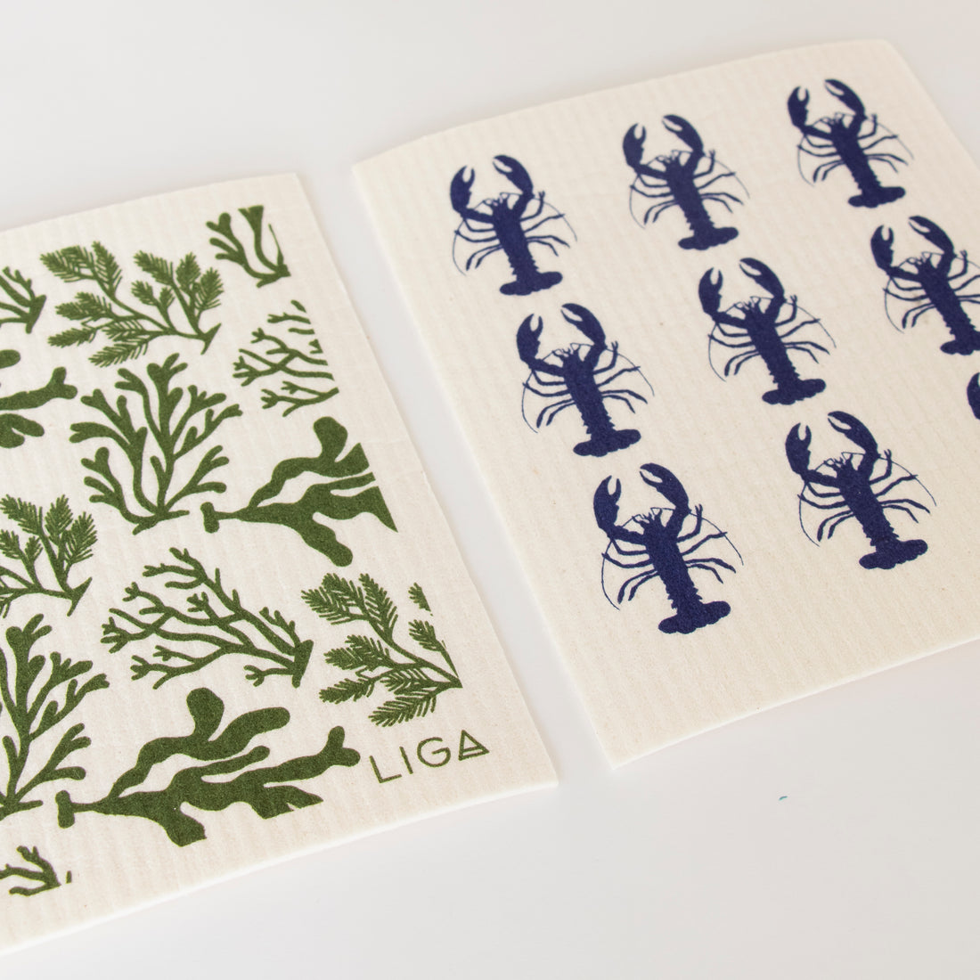 Eco Dishcloths | Blue Lobster & Seaweed