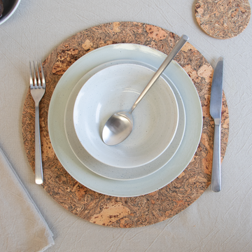 Set of 4 Natural Cork Large Placemats | Round