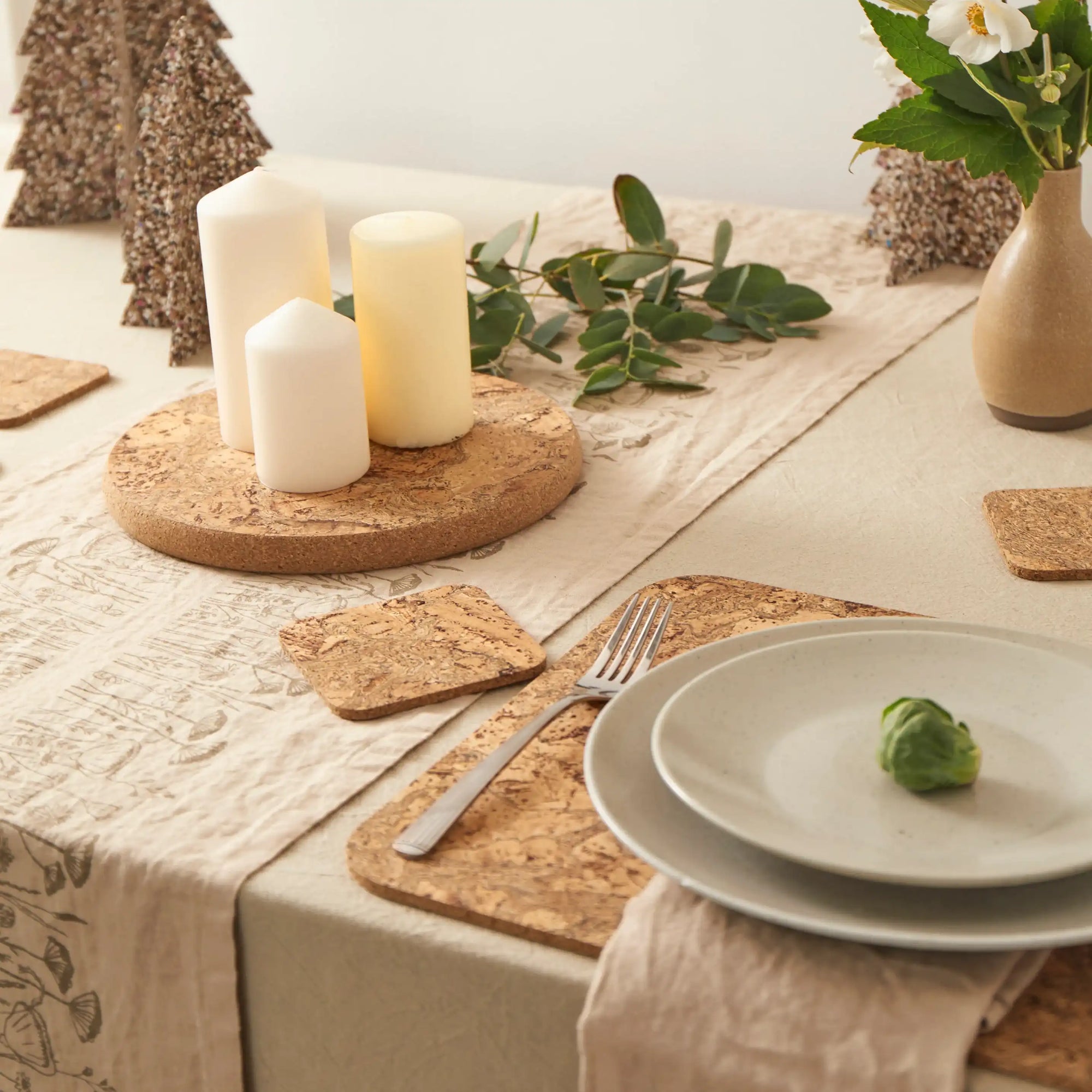 Natural Cork Placemats &amp; Coasters | Rectangle S/8