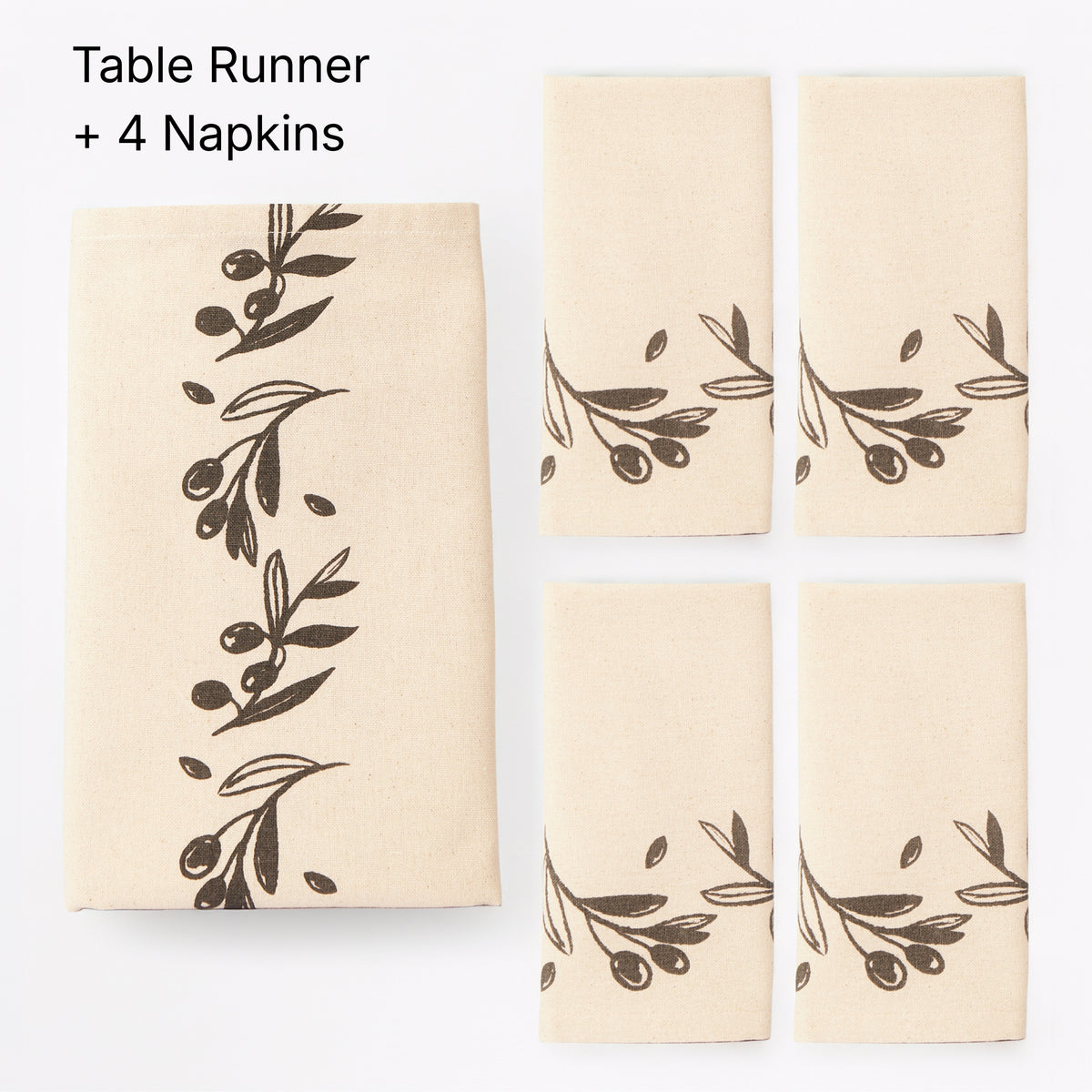 Olive and Pip Table Runner &amp; Napkins | Set of 4