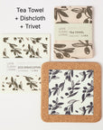 Olive & Pip | Cork and Tile Trivet, Tea Towel and Dishcloths