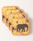Cork Coasters  | Elephant & Bananas