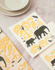 Tea Towel and matching Dishcloths | Elephant & Bananas