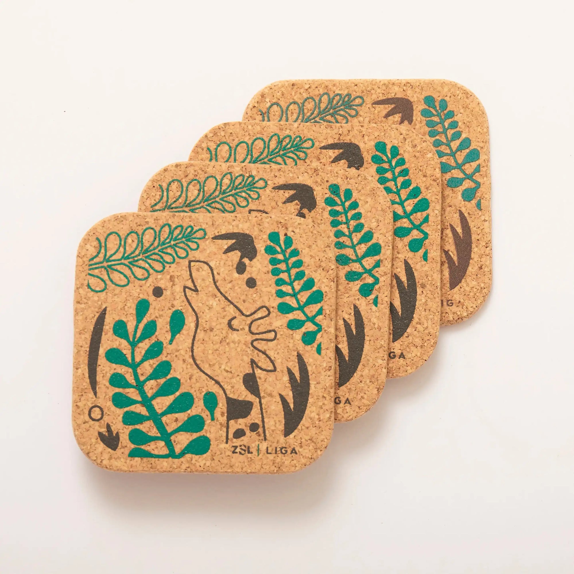 Set of 4 Placemats and matching Coasters | Elephant &amp; Bananas