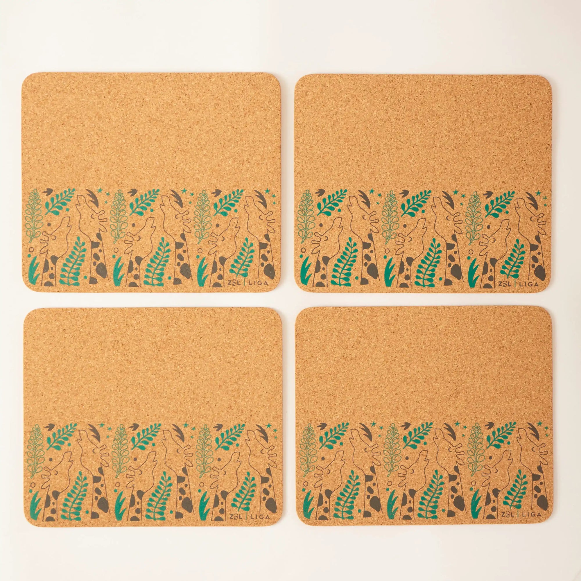 Set of 4 Placemats and matching Coasters | Elephant &amp; Bananas