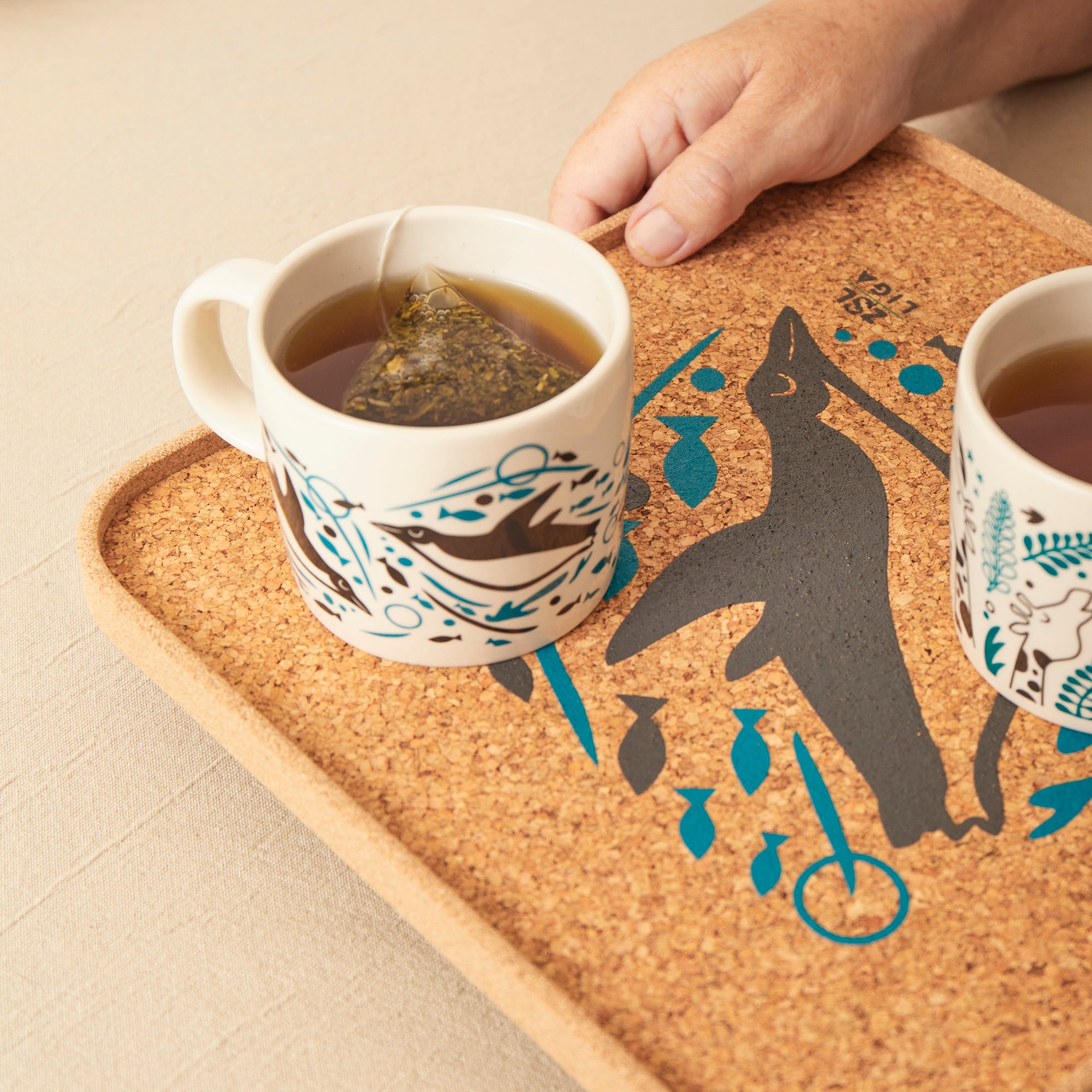 Cork Tray | Swimming Penguins