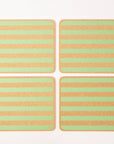 Cork Placemats | Candy Stripes - Green