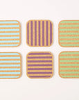 Cork Coasters | Candy Stripes - Mixed set of 6