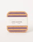 Cork Coasters | Candy Stripes - Purple S/4