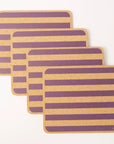 Cork Placemats | Candy Stripes - Purple
