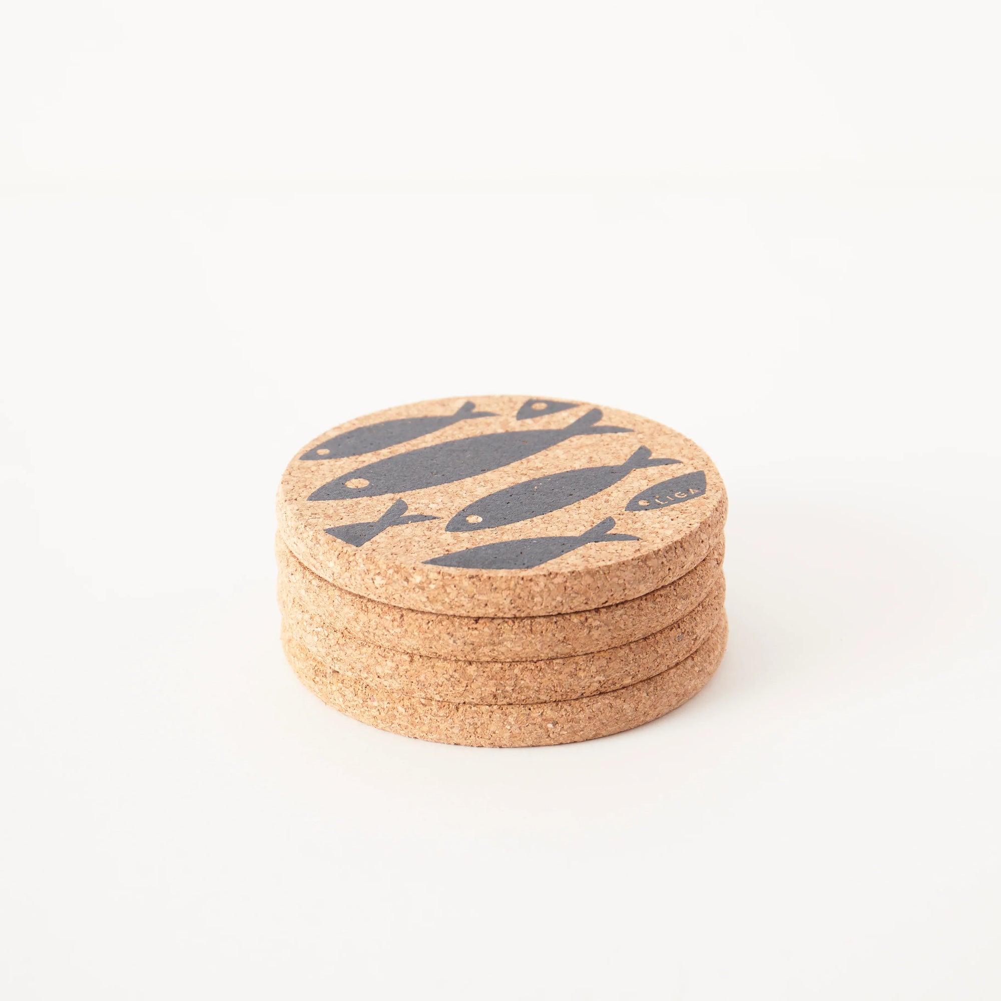 Cork Coasters | Fish Grey