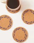 Cork Coasters | Fish on a Line Navy