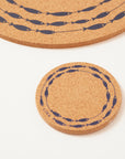 Cork Coasters | Fish on a Line Navy