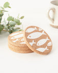 Cork Coasters | Fish White