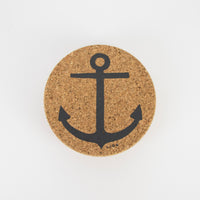 Cork Coasters Set | Anchor