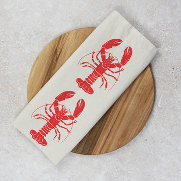 Organic Tea Towel | Red Lobster