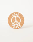 Cork Coasters | Love & Peace