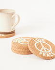 Cork Coasters | Love & Peace