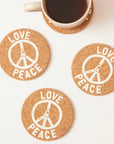 Cork Coasters | Love & Peace