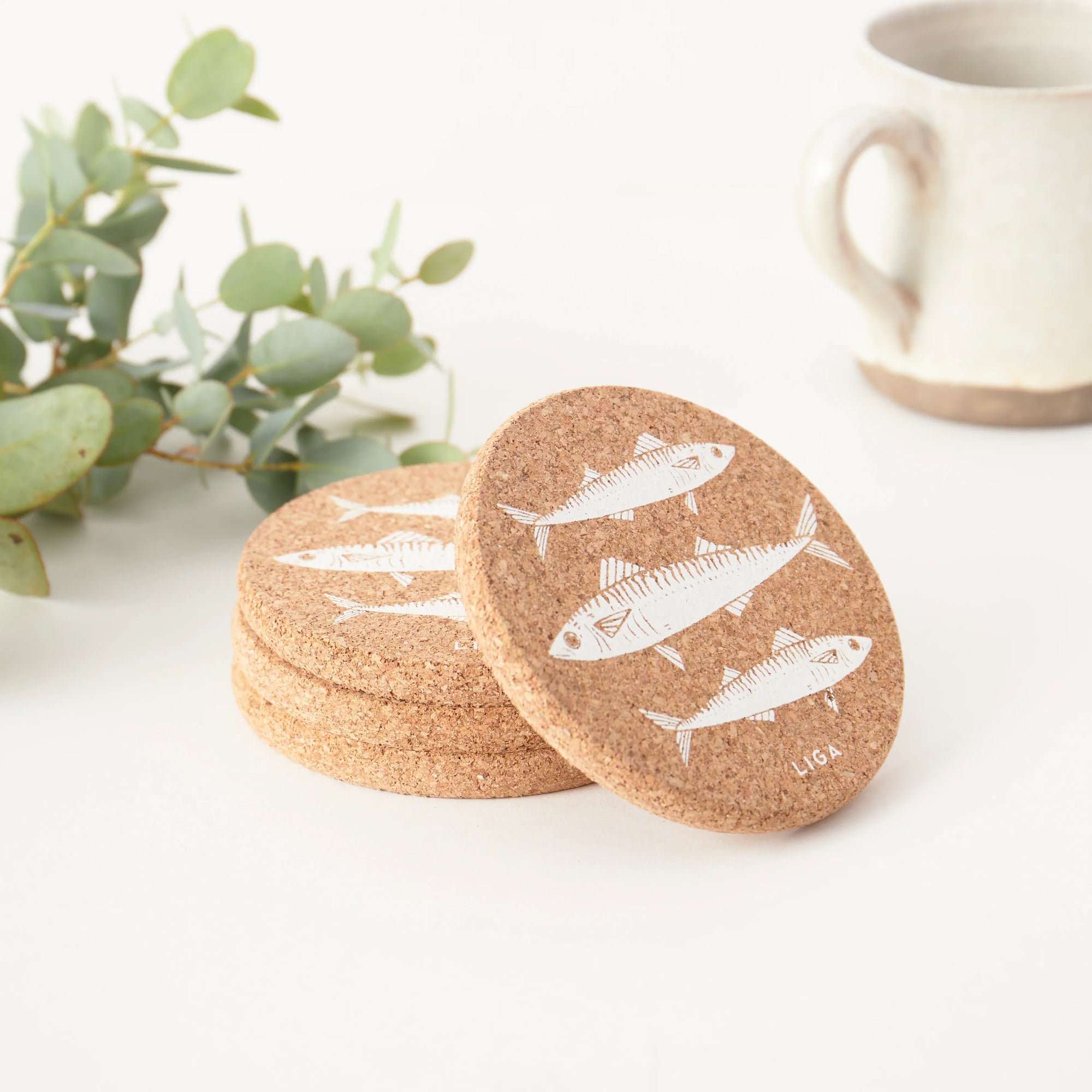 Cork Coasters | Mackerel