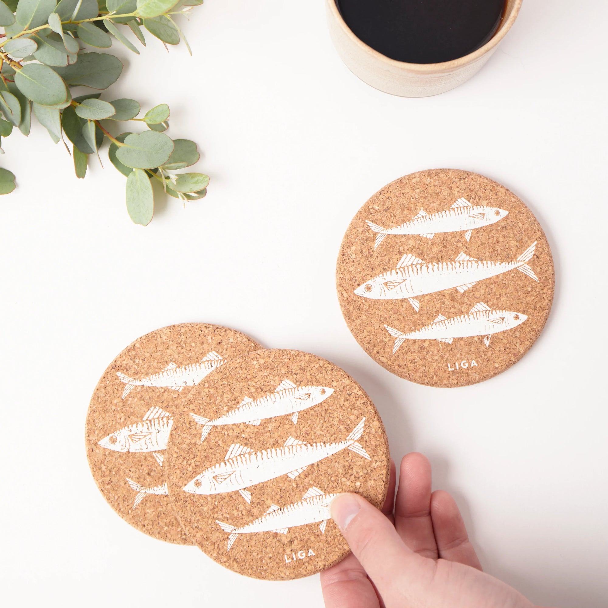 Cork Coasters | Mackerel