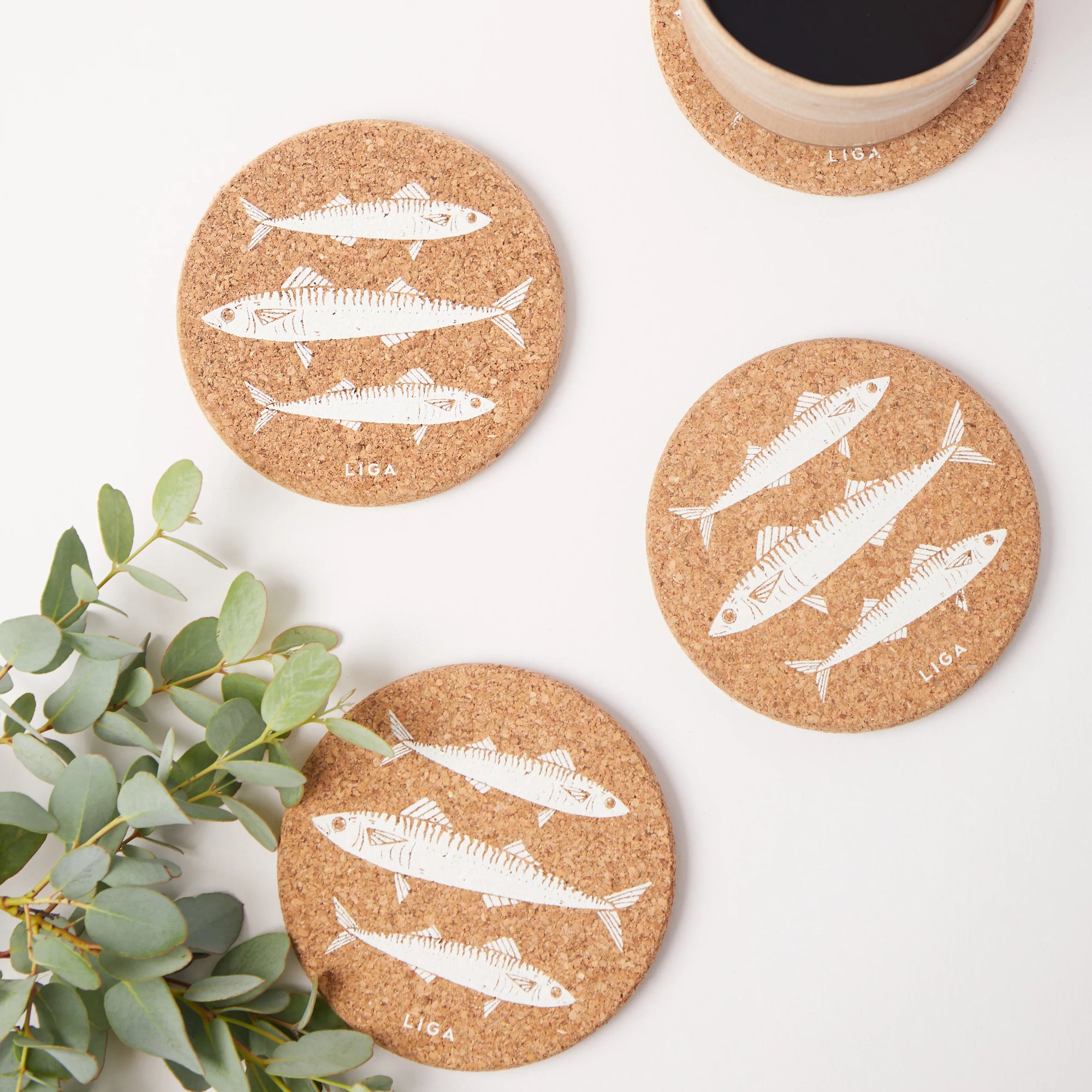 Cork Coasters | Mackerel