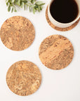 Natural Cork Coasters | Round Set of 4