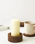 Eco Candle Holder | Smoked Cork