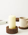 Eco Candle Holder | Smoked Cork