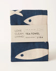 Tea Towel and matching Dishcloths | Fish & Wave