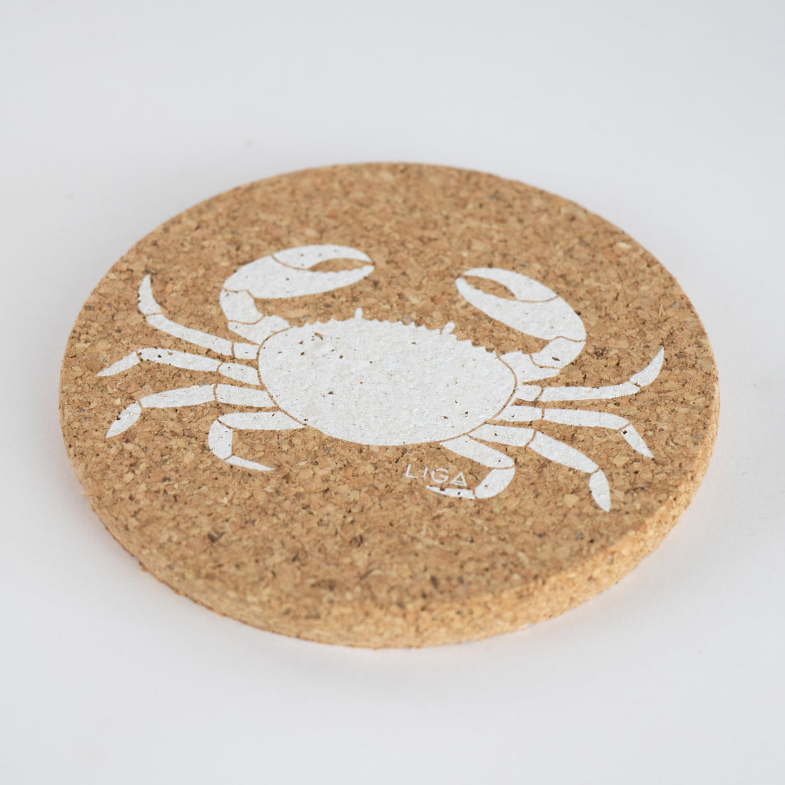 Cork coasters with Crab design 