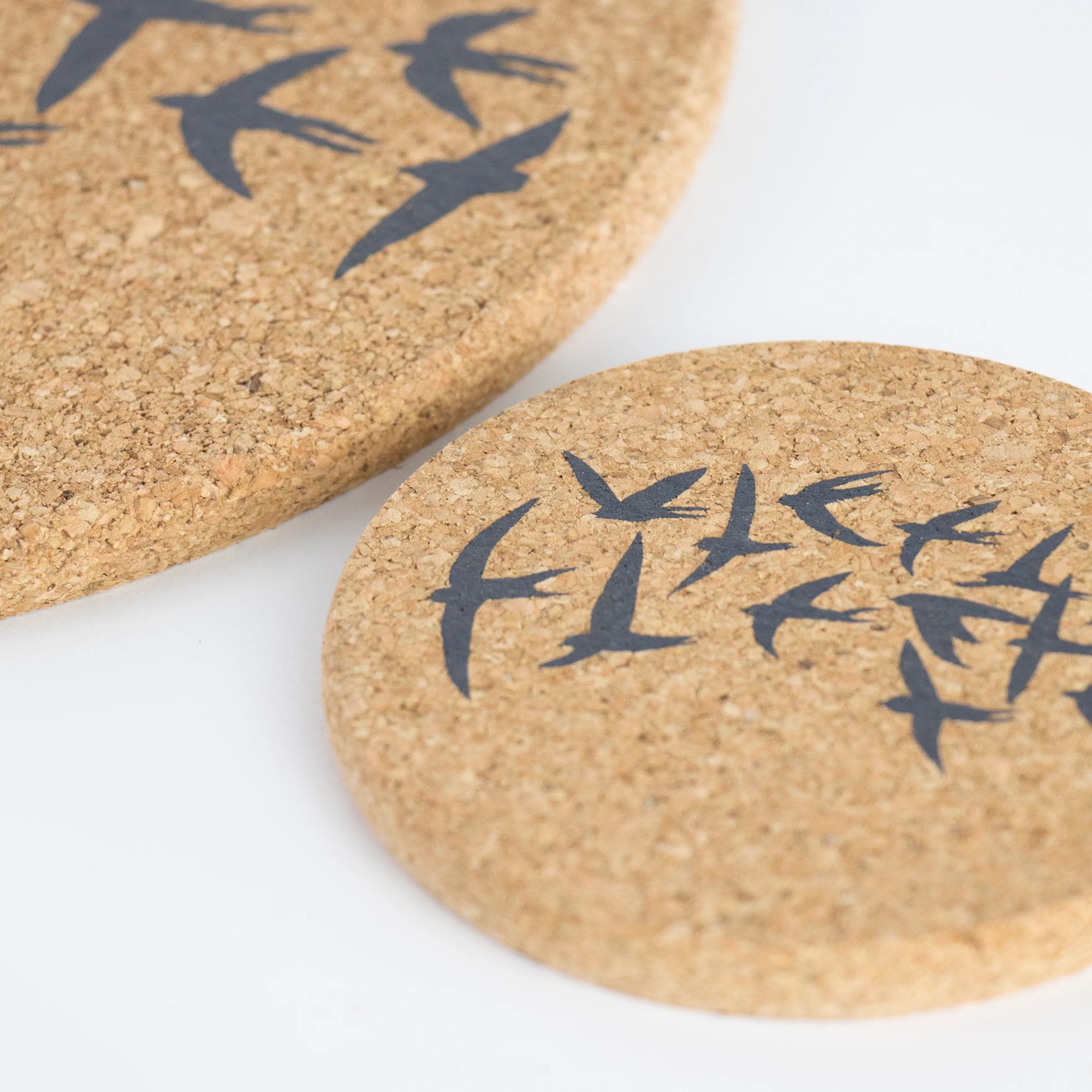 Eco friendly cork coasters. Swallow Design