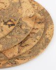Sustainable cork Ice Grey Round Placemats
