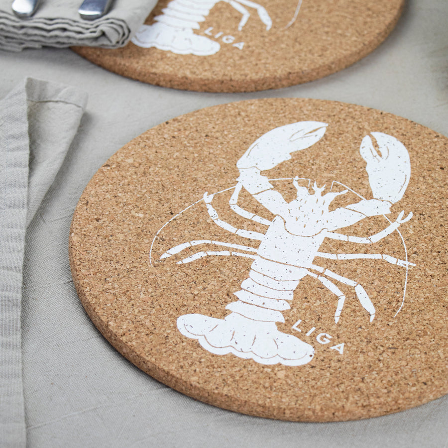 Cork Placemat Lobster Design on table