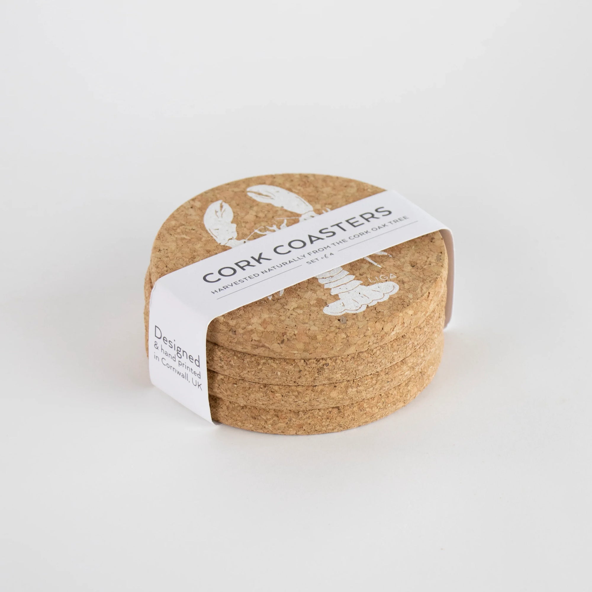 Eco friendly cork coasters. Lobster design