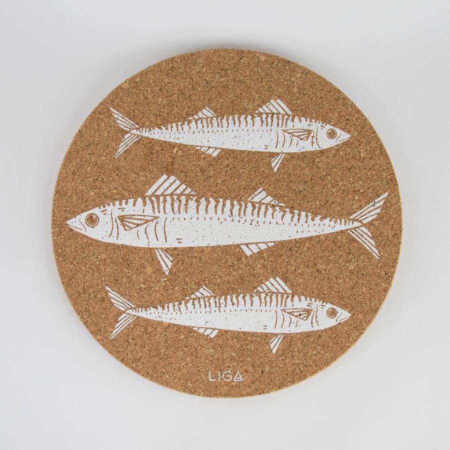 Cork Placemat with Mackerel design
