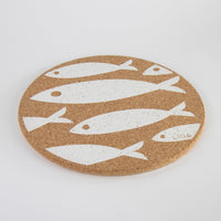 Cork Placemat with White Fish Design