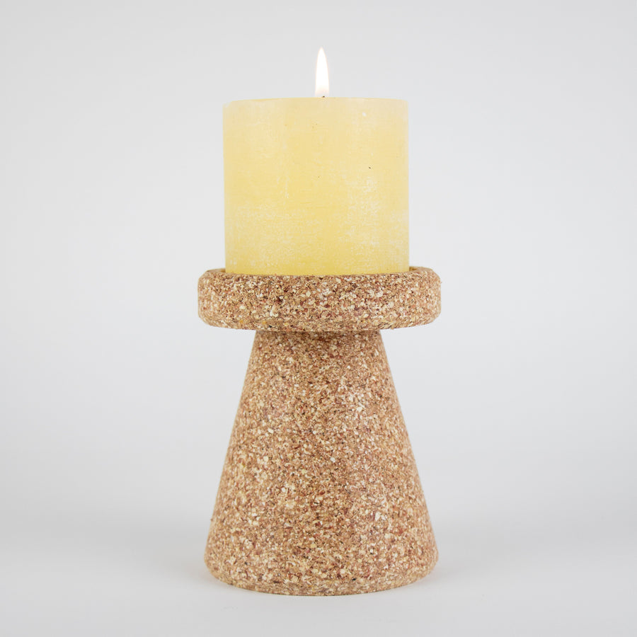 Corn Cob Candle Holder with candle