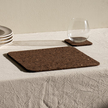 Set of 4 Smoked Cork Placemats | Rectangle